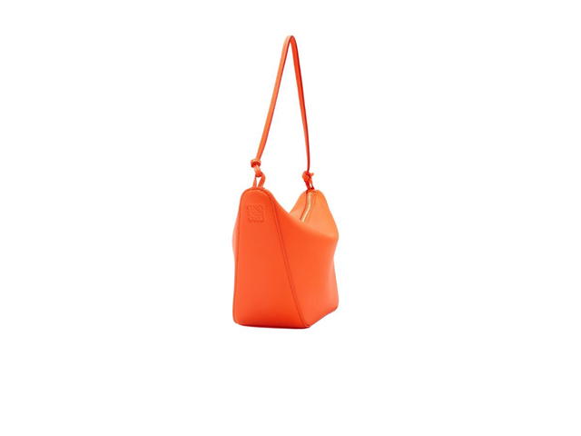 Loewe Loewe Mini Hammock Hobo Bag In Classic Calfskin With Gold Metallic Vivid Orange - view 3