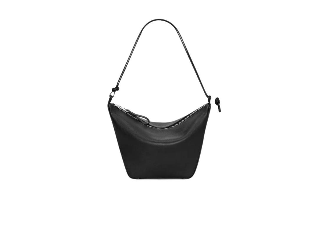 Loewe Loewe Mini Hammock Hobo Bag In Classic Calfskin With Palladium Metallic Black