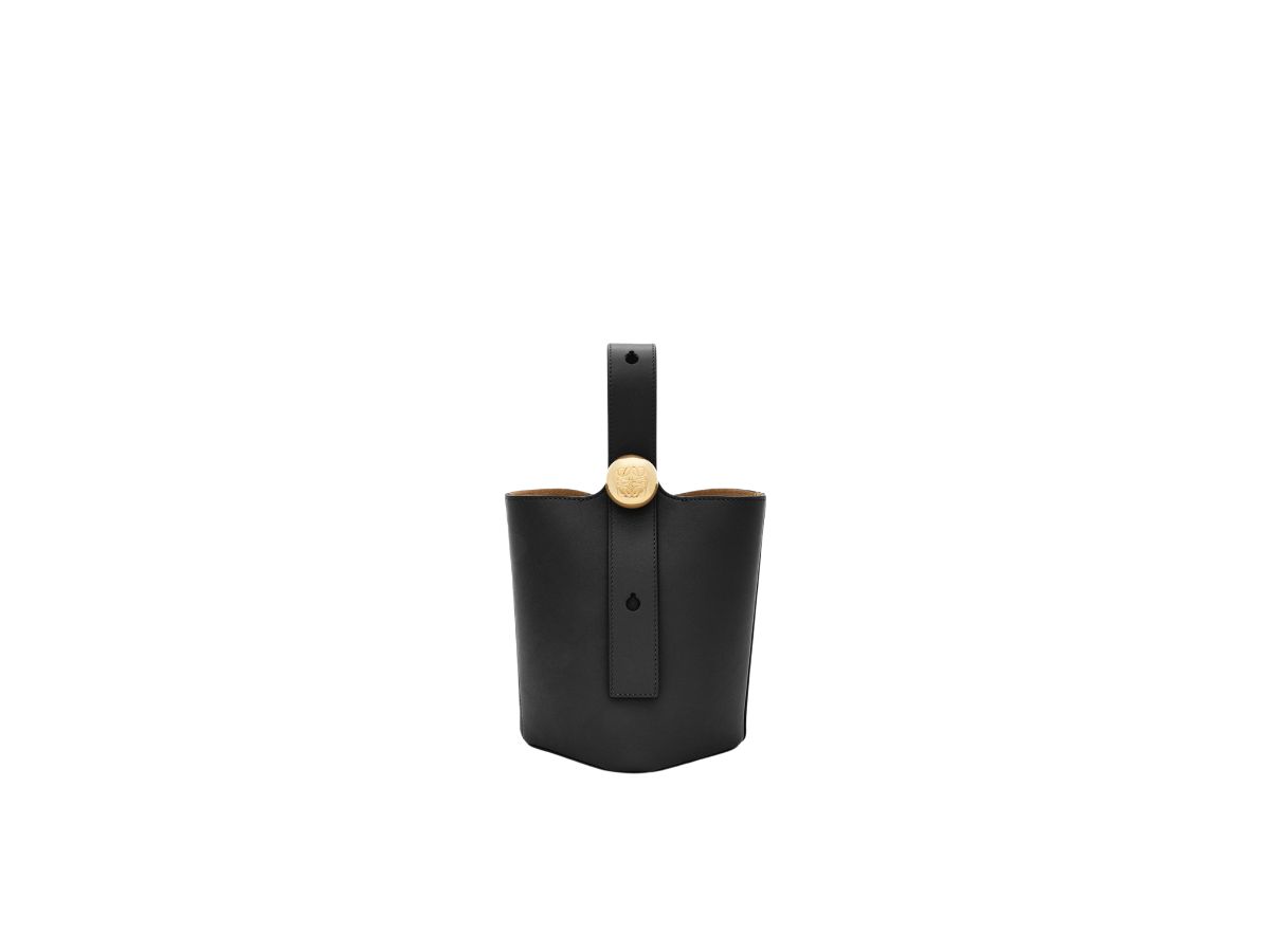 Loewe Loewe Mini Pebble Bucket Bag In Mellow Calfskin Black