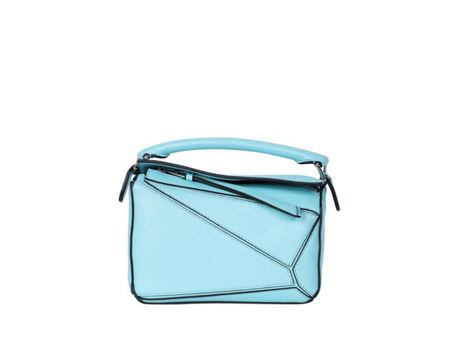 Loewe Loewe Mini Puzzle Bag In Classic Calfskin Leather With Silver Hardware Light Blue - view 1
