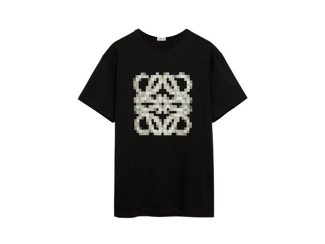 Loewe Loewe Pixelated Anagram Relaxed Fit T-Shirt In Cotton Black - view 1