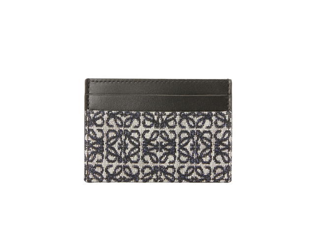Loewe Loewe Plain Cardholder In Jacquard And Calfskin Navy-Black - view 1