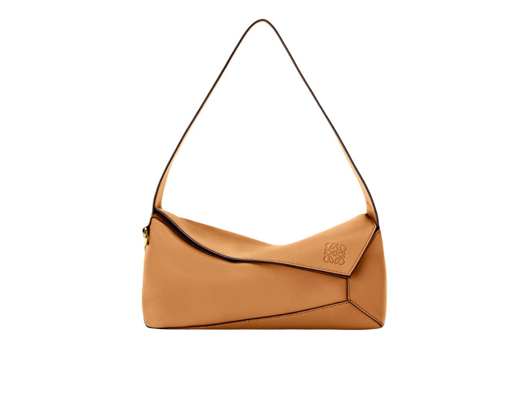 Loewe Loewe Puzzle Hobo Bag In Nappa Calfskin With Metal Gold Warm Desert