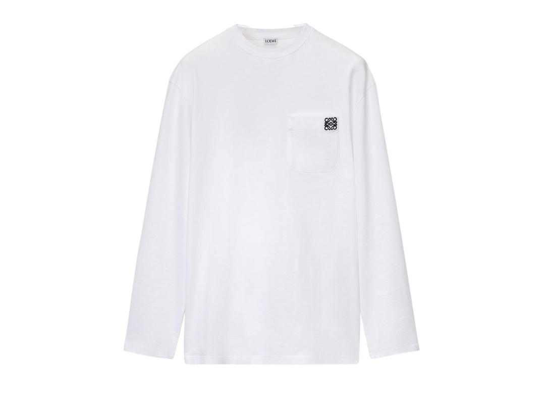 Loewe Loewe Regular Fit Long Sleeve T-Shirt In Cotton White