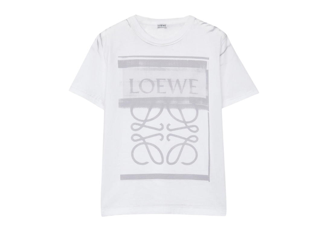 Loewe Loewe Regular Fit T-Shirt In Cotton White Grey