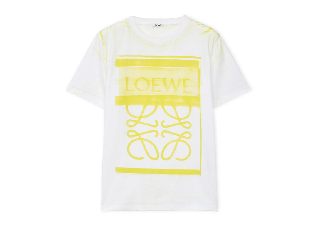 Loewe Loewe Regular Fit T-Shirt In Cotton White Yellow