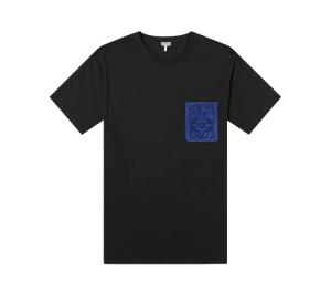 Buy Loewe Relaxed Fit T-shirt In Cotton-Blue Anagram Patch Black at Sasom – Authentic and Ready to Ship