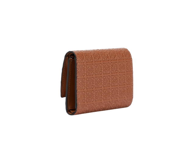 Loewe Loewe Repeat Trifold Wallet In Embossed Silk Calf With Gold Metallic Tan - view 2