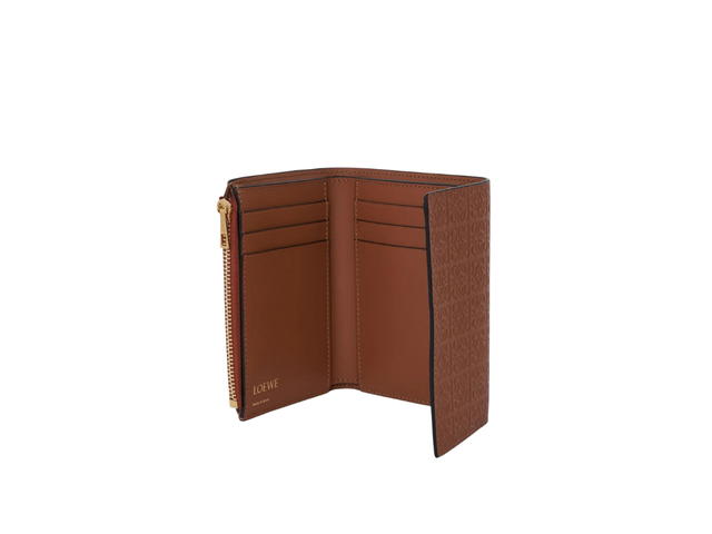 Loewe Loewe Repeat Trifold Wallet In Embossed Silk Calf With Gold Metallic Tan - view 3