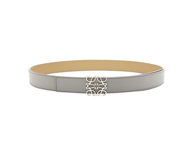 Loewe Loewe Reversible Anagram Belt 28MM In Smooth Calfskin With Palladium Hardware Pearl Grey-Clay Green - view 2