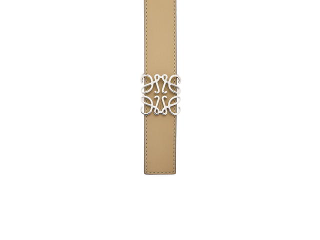 Loewe Loewe Reversible Anagram Belt 28MM In Smooth Calfskin With Palladium Hardware Pearl Grey-Clay Green - view 3