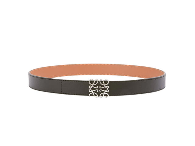Loewe Loewe Reversible Anagram Belt 28MM In Smooth Calfskin With Palladium Hardware Tan-Black - view 1