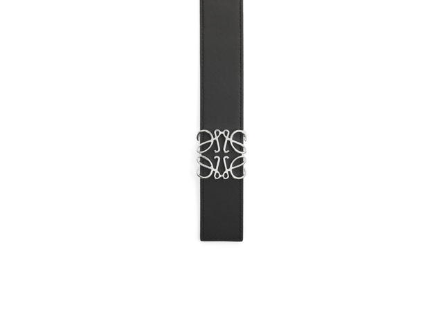 Loewe Loewe Reversible Anagram Belt 28MM In Smooth Calfskin With Palladium Hardware Tan-Black - view 3