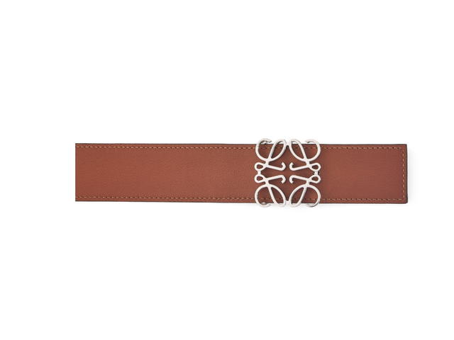 Loewe Loewe Reversible Anagram Belt 35MM In Soft Grained-Smooth Calfskin With Palladium Hardware Black-Rust-Palladium - view 3