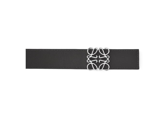 Loewe Loewe Reversible Anagram Belt 35MM In Soft Grained-Smooth Calfskin With Palladium Hardware Black-Rust-Palladium - view 4