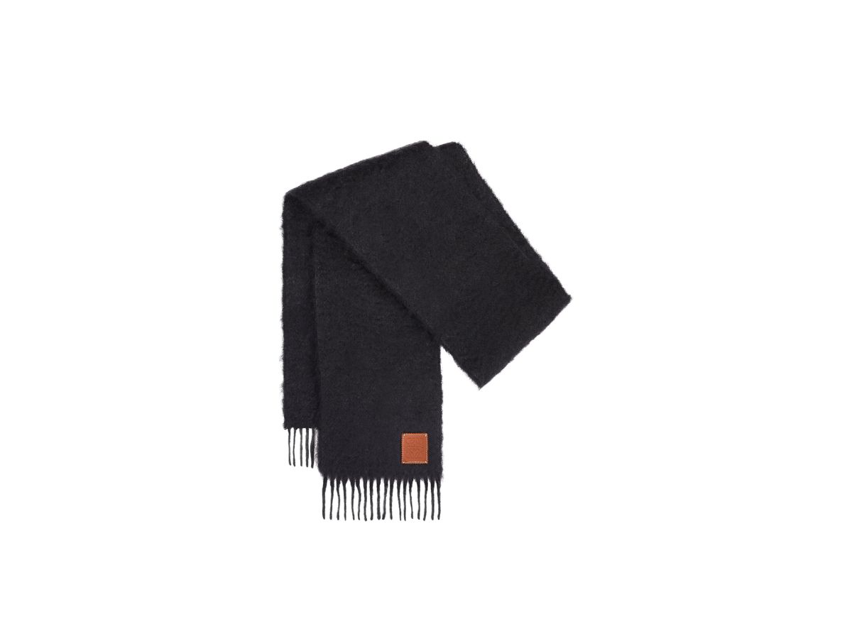 Loewe Loewe Scarf In Mohair And Wool Black
