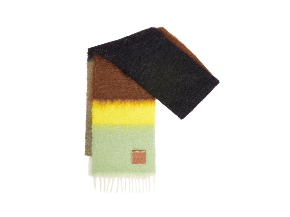 Loewe Loewe Scarf In Mohair And Wool Black-Multicolor