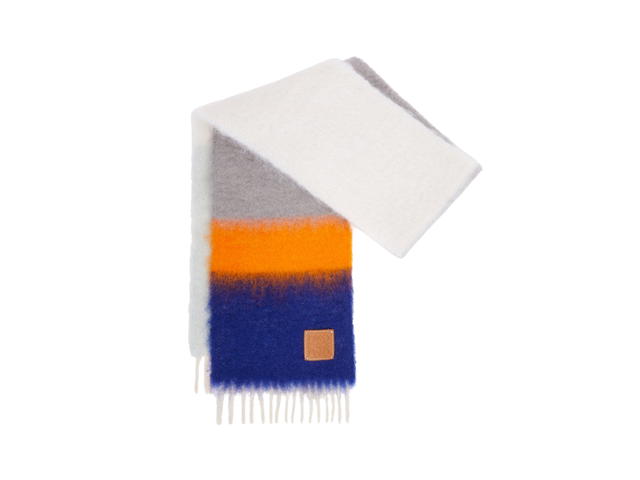 Loewe Loewe Scarf In Mohair And Wool Dark Blue-Multicolor - view 1
