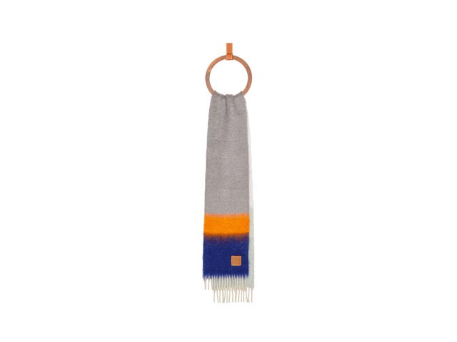 Loewe Loewe Scarf In Mohair And Wool Dark Blue-Multicolor - view 2