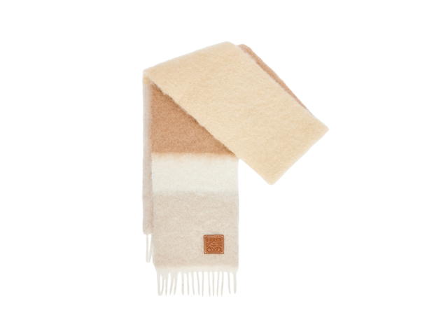 Loewe Loewe Scarf In Mohair And Wool Light Beige-Multicolor - view 1