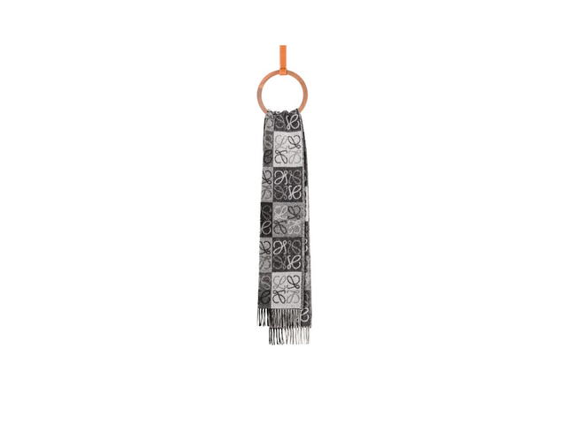 Loewe Loewe Scarf In Wool And Cashmere Black-White - view 2