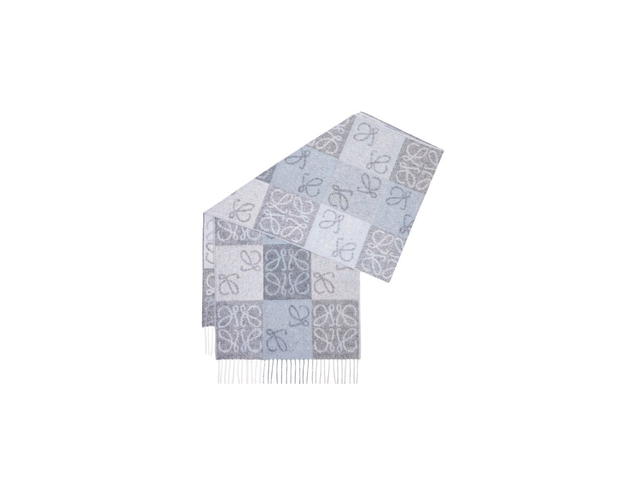 Loewe Loewe Scarf In Wool And Cashmere Blue-White - view 1