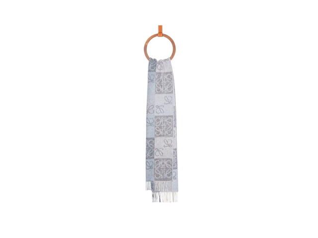 Loewe Loewe Scarf In Wool And Cashmere Blue-White - view 2