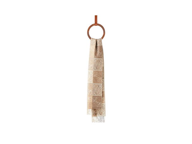 Loewe Loewe Scarf In Wool And Cashmere White-Beige - view 2