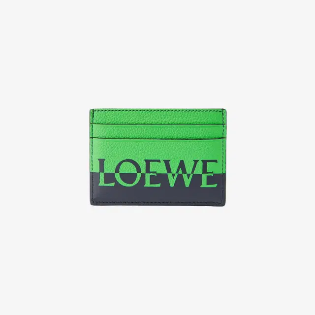 Loewe Loewe Signature Plain Card Holder in Calfskin Apple Green Deep Navy - view 2
