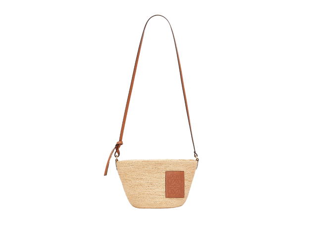 Loewe Loewe Slit Pochette Bag In Raffia And Calfskin With Gold Metallic Colour Natural Tan - view 3