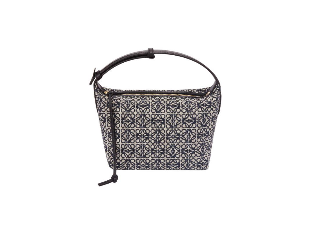 Loewe Loewe Small Cubi Bag In Anagram Jacquard And Calfskin Navy-Black