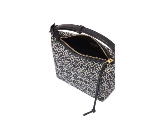 Loewe Loewe Small Cubi Bag In Anagram Jacquard And Calfskin Navy-Black - view 3
