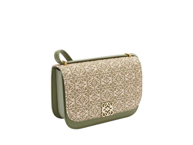 Loewe Loewe Small Goya Bag In Anagram Jacquard And Calfskin Avocado Green - view 3
