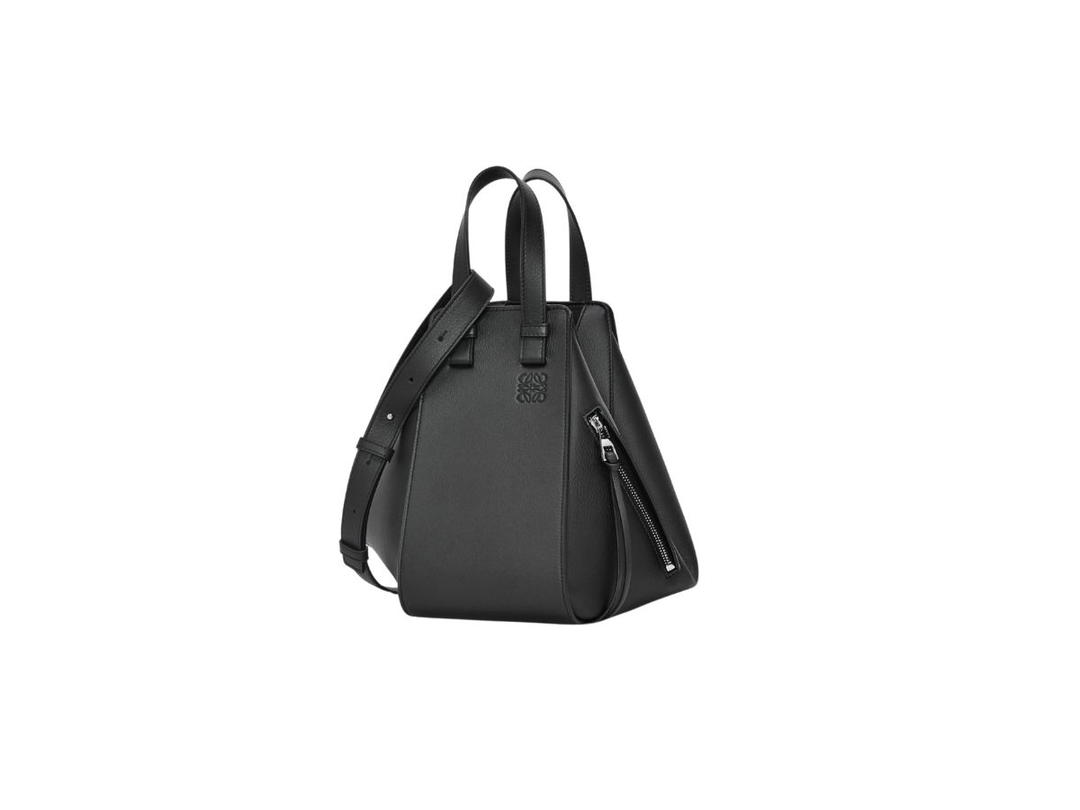 Loewe Loewe Small Hammock Bag In Classic Calfskin Embossed Anagram Black