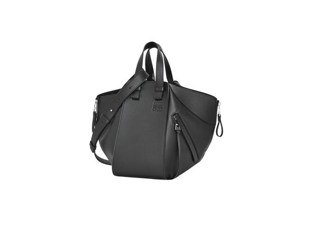 Loewe Loewe Small Hammock Bag In Classic Calfskin Embossed Anagram Black - view 3