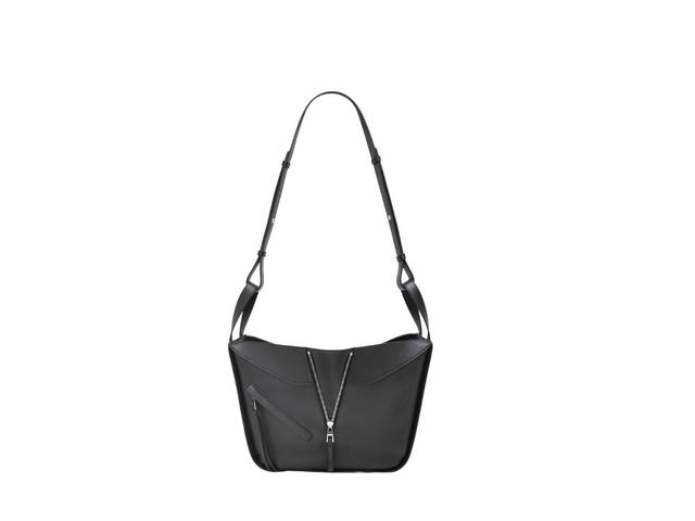 Loewe Loewe Small Hammock Bag In Classic Calfskin Embossed Anagram Black - view 6