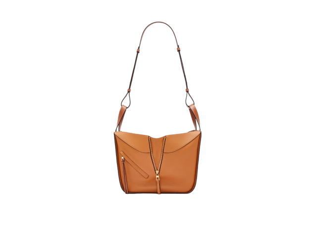 Loewe Loewe Small Hammock Bag In Soft Grained Calfskin With Gold Metallic Colour Light Caramel - view 3