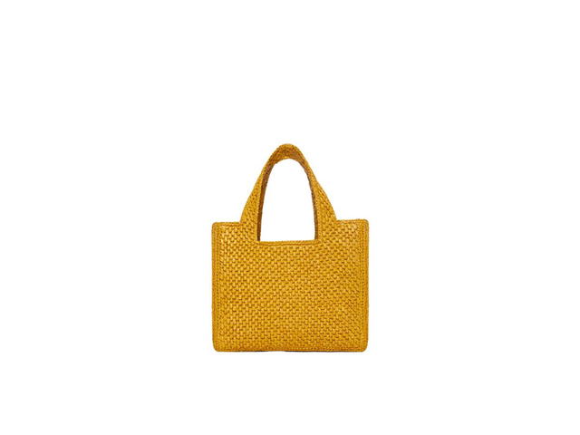Loewe Loewe Small Loewe Font Tote In Raffia Ochre - view 2