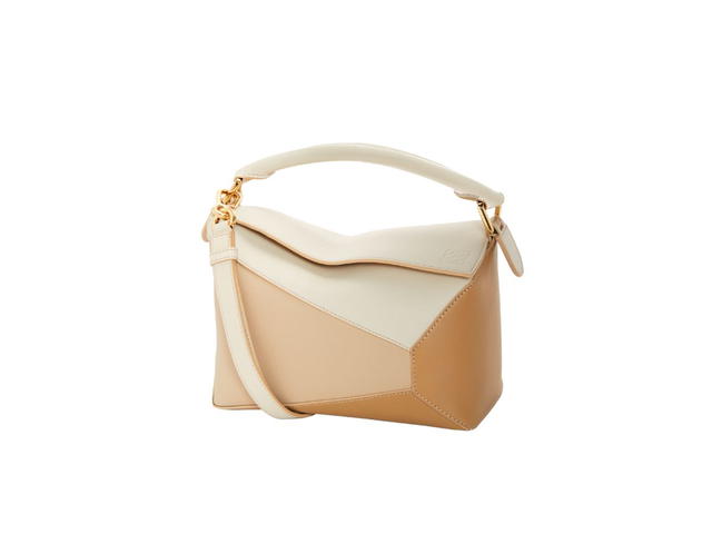 Loewe Loewe Small Puzzle Bag In Classic Calfskin Angora-Dusty Beige-Gold - view 1
