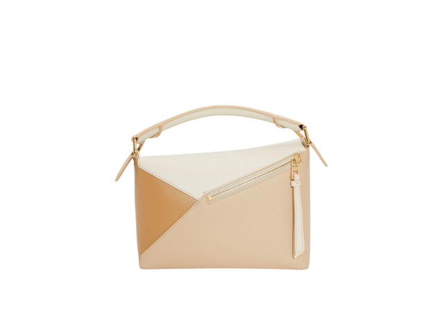 Loewe Loewe Small Puzzle Bag In Classic Calfskin Angora-Dusty Beige-Gold - view 2