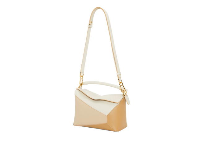 Loewe Loewe Small Puzzle Bag In Classic Calfskin Angora-Dusty Beige-Gold - view 3