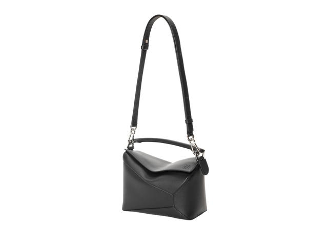 Loewe Loewe Small Puzzle Bag In Classic Calfskin With Palladium Metallic Colour Black - view 3