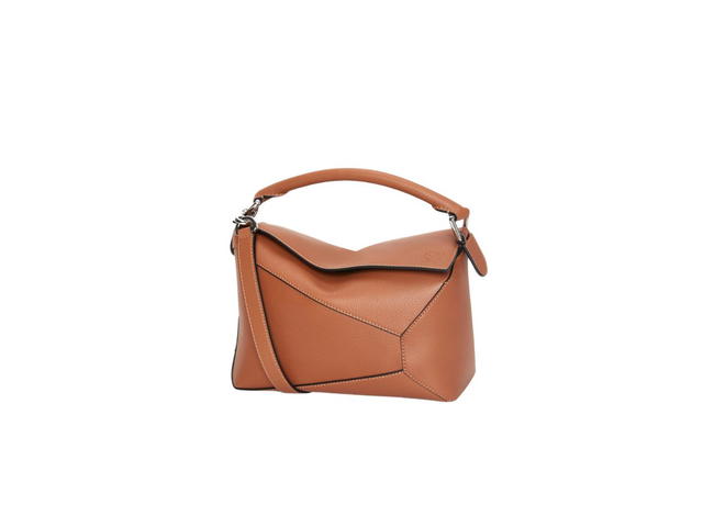 Loewe Loewe Small Puzzle Bag In Classic Calfskin With Palladium Metallic Tan - view 1