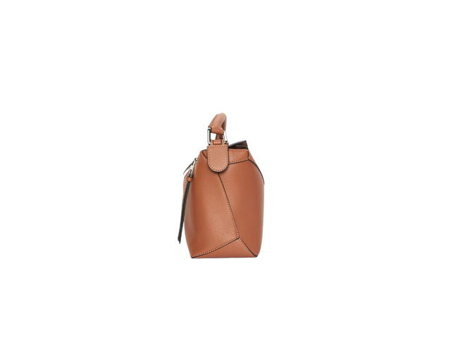 Loewe Loewe Small Puzzle Bag In Classic Calfskin With Palladium Metallic Tan - view 3