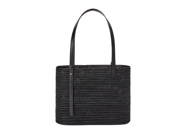Loewe Loewe Small Square Basket In Raffia And Calfskin Black - view 2