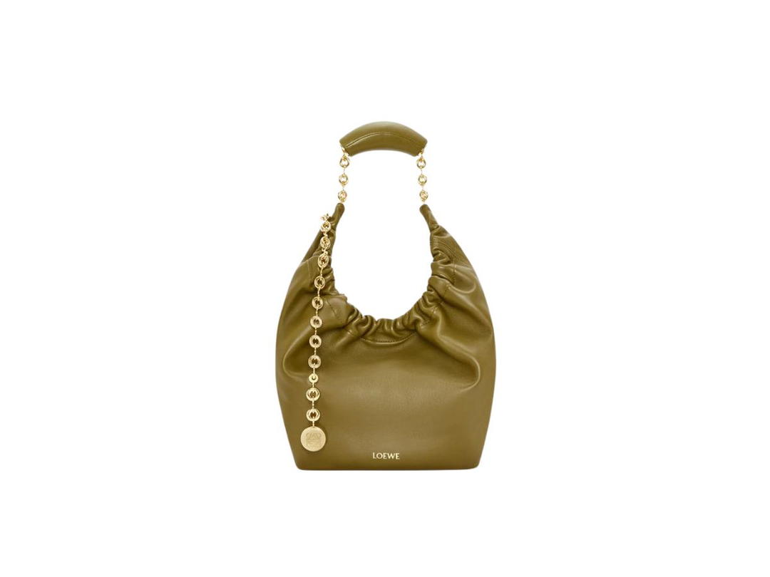 Loewe Loewe Small Squeeze Bag In Nappa Lambskin Olive