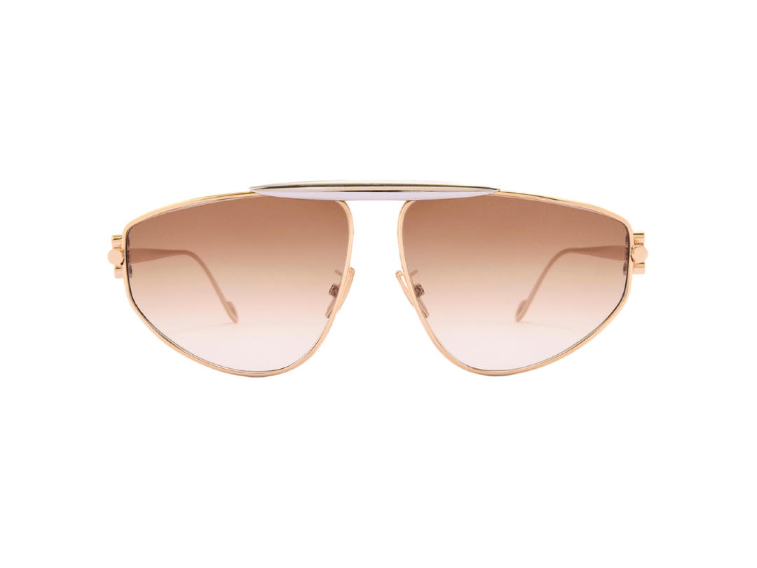 Loewe Loewe Spoiler New Aviator Sunglasses In Metal With 3D Gold Finish Loewe Anagram On The Arm Winter Brown