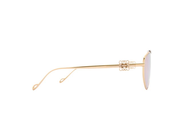 Loewe Loewe Spoiler New Aviator Sunglasses In Metal With 3D Gold Finish Loewe Anagram On The Arm Winter Brown - view 3
