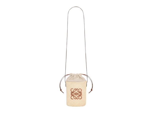 Loewe Loewe Square Pocket In Iraca Palm And Calfskin With Natural Tan - view 3