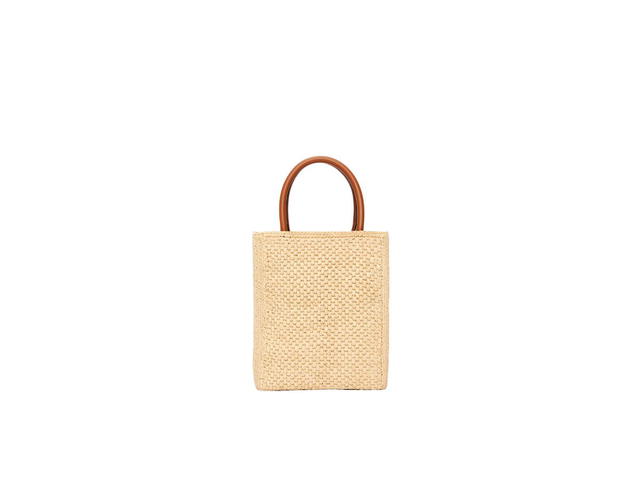 Loewe Loewe Standard A5 Tote Bag In Raffia Natural Black - view 2